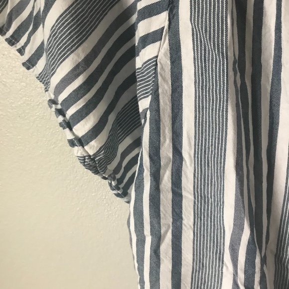 BEACHLUNCHLOUNGE Blue and White Striped Boho Top - Picture 3 of 5